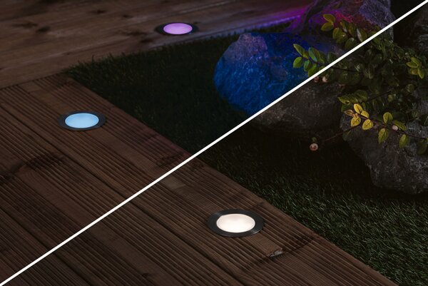 Paulmann Plug & Shine LED proiector de podea încastrat RGBW ZigBee, reglabil, Metalic, Metal