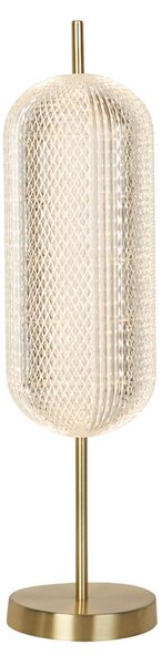Searchlight Lampă de masă Capsule LED, culoarea alamei, fier, acrilic, reglabil, Auriu / Alamă, Camera de zi / sufragerie, Metal