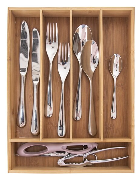 Organizator din bambus pentru tacâmuri pentru sertar 26 x 35 cm - Orion