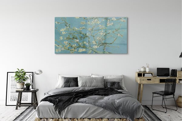 Tablouri pe sticlă Art migdale floare