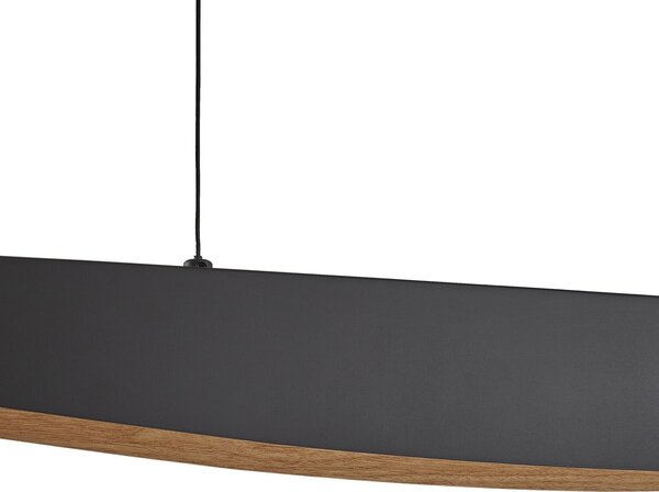 Lucande Lampă suspendată LED Clavit, negru, 140 cm, dimabilă, reglabil, Negru, Camera de zi / sufragerie, Metal, Modern
