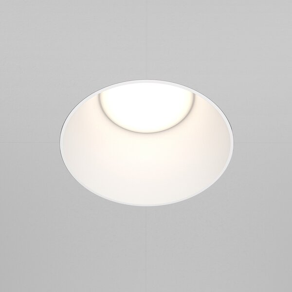 Maytoni lumină încastrată Share, alb/alb, Ø 14 cm, aluminiu, GU10, reglabil, Alb, Camera de zi / sufragerie, Aluminiu, Modern, Luminile încastrate unghiulare