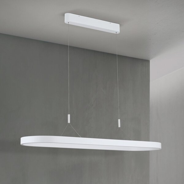 ORION Lampă suspendată LED Carrara, albă, reglabilă pe înălțime, CCT, reglabil, Alb, Camera de zi / sufragerie, Aluminiu, Modern