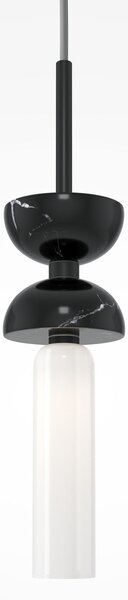 Maytoni lampă suspendată Kyoto, negru, Ø 10 cm, marmură, sticlă, reglabil, Negru, Camera de zi / sufragerie, Marmură