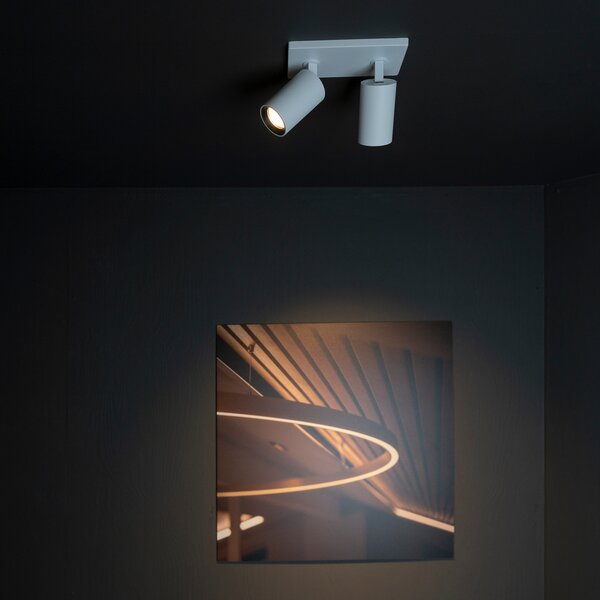 The Light Group SLC LED spot de încastrat ART, 2 becuri, alb, 3.000 K, aluminiu, reglabil, Alb, Camera de zi / sufragerie, Aluminiu, Modern
