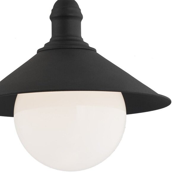 Argon Lampa suspendată pentru exterior Enduro, negru, oțel, sticlă, IP44, E27, reglabil, Negru, Metal