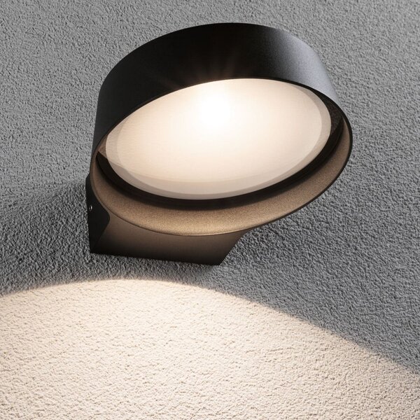 Paulmann LED lampă de perete pentru exterior Capea Grand antracit 16 cm IP44, Negru, Aluminiu, Modern