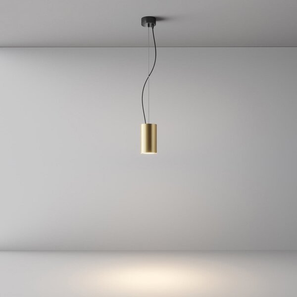 Maytoni lampă suspendată LED Efir, aur mat, Ø 7,5 cm, 15 W, 38°, Auriu / Alamă, Camera de zi / sufragerie, Aluminiu, Modern