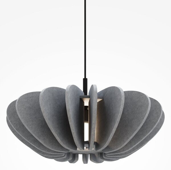 Maytoni lampă suspendată Cambio, gri, Ø 58 cm, pâslă, E27, reglabil, Gri, Camera de zi / sufragerie, Țesătură / Textil, Modern