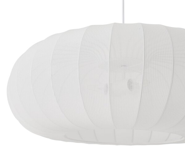 Lindby Lampă suspendată Helin, albă, Ø 70 cm, textil, 3 x E27, reglabil, Alb, Camera de zi / sufragerie, Țesătură / Textil, Scandinavă