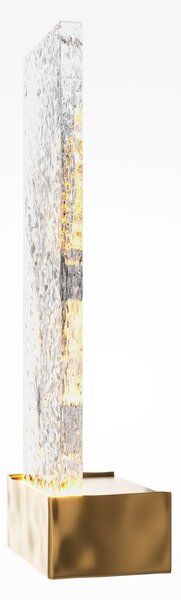 Maytoni Aplică de perete cu LED Ornate, alamă/limpede, înălțime 31 cm, Transparent, Camera de zi / sufragerie, Sticlă