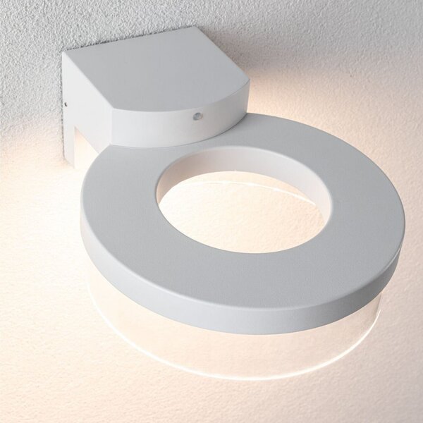 Paulmann LED senzor lumina de perete în aer liber Capera metal alb IP44, Alb, Aluminiu, Modern