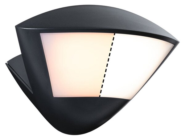 Paulmann Lampă de perete pentru exterior cu senzor inteligent Skyla antracit, reglabil, Negru, Aluminiu, Modern
