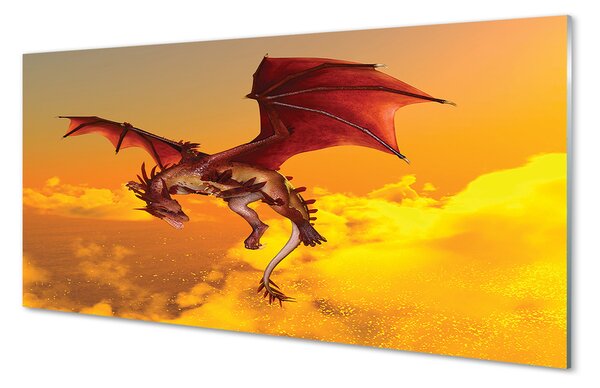 Tablouri pe sticlă Cer nori dragon