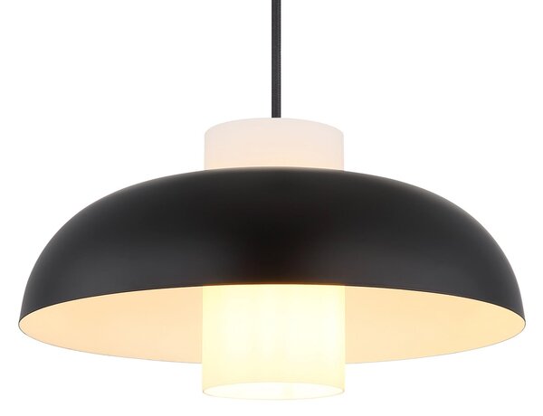 Globo Lampă suspendată Lowe, negru mat, Ø 38 cm, metal, reglabil, Negru, Camera de zi / sufragerie, Metal, Modern