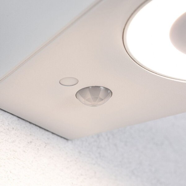 Paulmann LED senzor în aer liber lampă de perete Silma alb 1 bec IP44, Alb, Aluminiu, Modern, Perete rotund