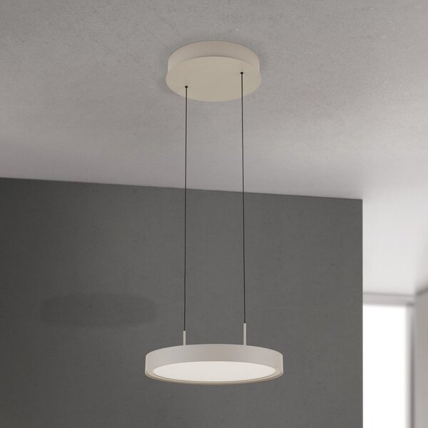 ORION Lampă suspendată LED Teide, kaki, 1 bec, metal, 2.700 K, reglabil, Bej, Camera de zi / sufragerie, Aluminiu, Modern