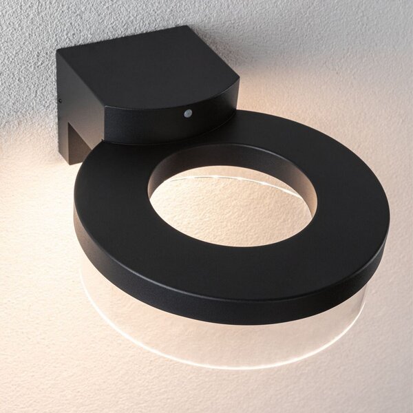 Paulmann LED cu senzor pentru lumina de perete în aer liber Capera, antracit,, Negru, Aluminiu, Modern