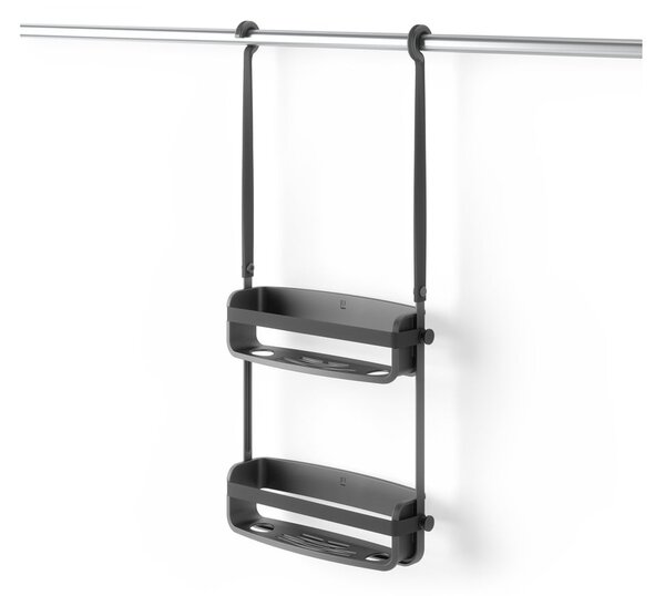 Raft pentru baie negru suspendat din plastic Flex – Umbra