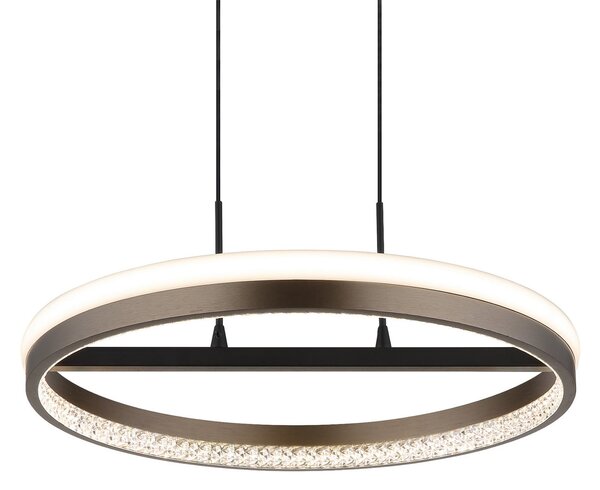 Globo Della Lampă suspendată LED, Ø 40 cm, gri închis, metal, Gri, Camera de zi / sufragerie, Modern