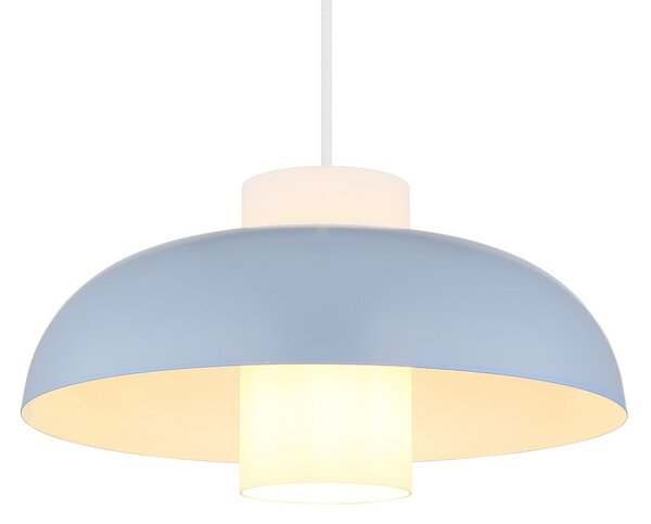 Globo Lampă suspendată Lowe, albastru mat, Ø 38 cm, metal, reglabil, Albastru, Camera de zi / sufragerie, Metal, Modern