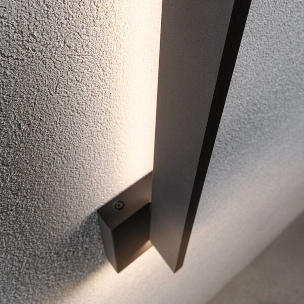Paulmann LED lampă de perete pentru exterior Levka, antracit, 49 cm aluminiu, Negru, Aluminiu, Modern, Soclu de perete jos