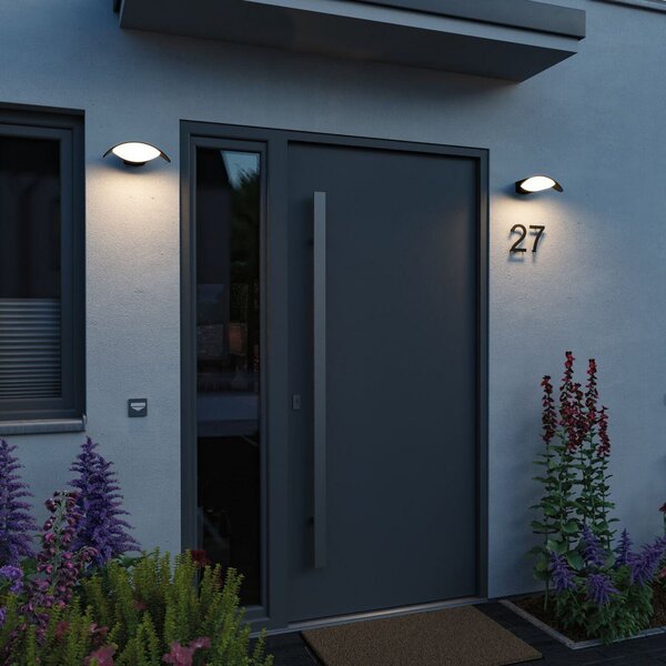 Paulmann LED lampă de perete pentru exterior Mesana, antracit 24 cm aluminiu, Negru, Aluminiu, Modern