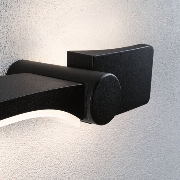 Paulmann LED lampă de perete pentru exterior Pekana, antracit 30 cm aluminiu, Negru, Aluminiu, Modern, Perete unghiular