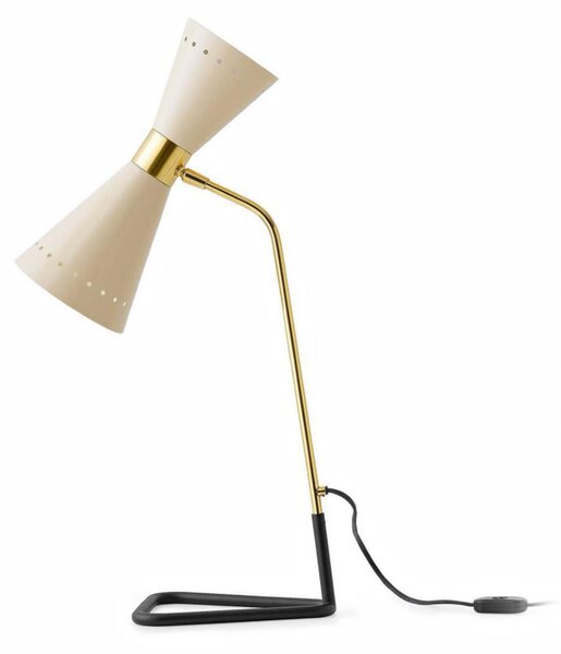 Stilnovo Lampa de masă Megafono, culoare fildeș, 62 cm, metal, Bej, Camera de zi / sufragerie, Metal, Design