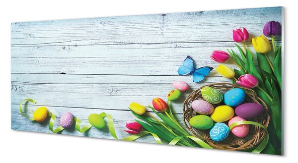 Panouri de sticlă Ouă de lalele fluture