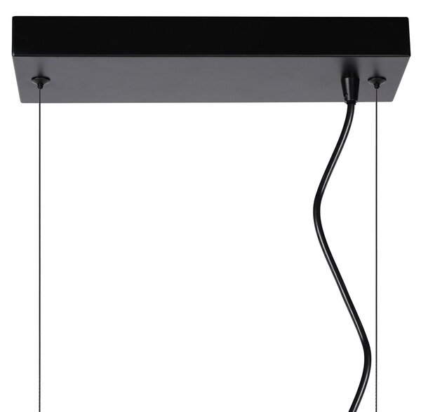 Lucide Lampă suspendată Fabian abajur metalic, 4 becuri, reglabil, Negru, Camera de zi / sufragerie, Metal, Modern