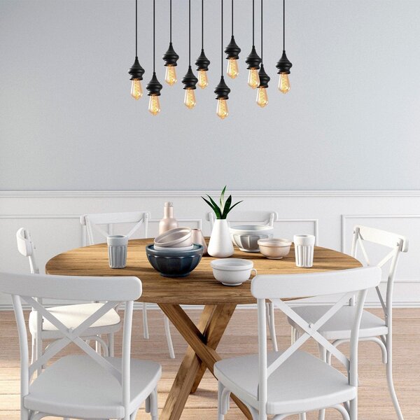 Lustra Exolamp, Negru, 80x28x107 cm