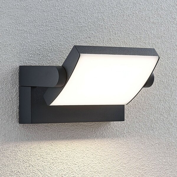 Lindby LED lumina de perete în aer liber Sherin, set 2, pivotant, Negru, Aluminiu, Modern