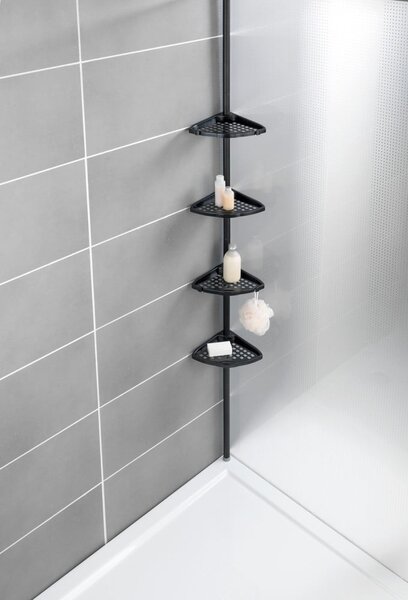 Raft pentru baie negru de colț telescopic Opal – Allstar
