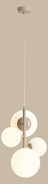 ALDEX Lampa suspendată Joel, bej/alb, cu 4 becuri, reglabil, Bej, Camera de zi / sufragerie, Metal