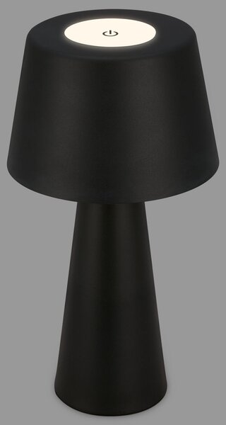 Briloner Lampă de masă Kihi LED cu baterie reîncărcabilă, negru, reglabil, Negru, Plastic, Modern