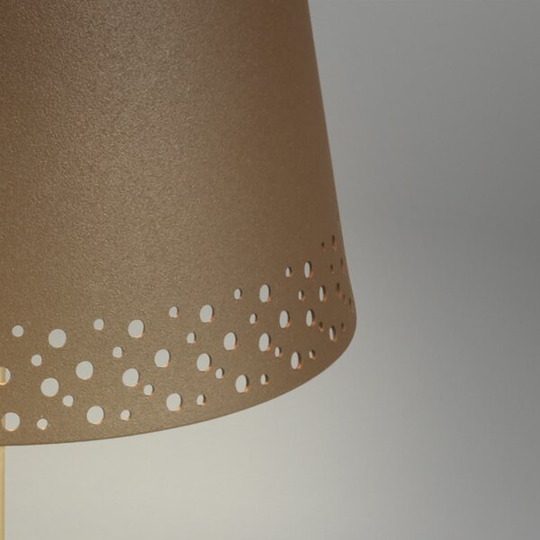 Briloner Kiki LED lampă de masă reîncărcabilă, maro / aur, IP44, 3,000K, reglabil, Maro / Rugină, Metal, Modern
