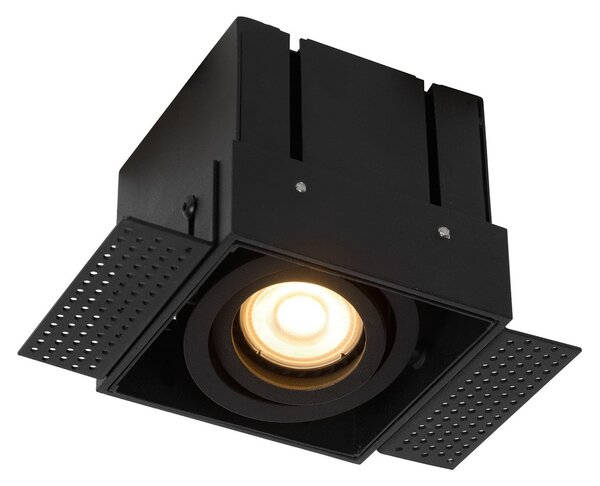 Lucide Trimless spot încastrat, 1 bec, negru, reglabil, Negru, Camera de zi / sufragerie, Metal, Plafon încastrat
