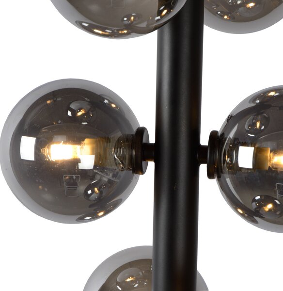 Lucide Tycho lampă suspendată, 6 becuri negru/gri fumuriu, reglabil, Negru, Camera de zi / sufragerie, Sticlă, Modern