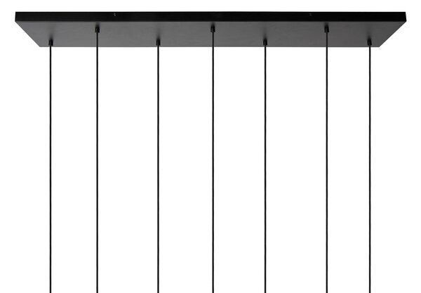 Lucide Marius lampă suspendată, negru, 7 becuri, reglabil, Negru, Camera de zi / sufragerie, Sticlă, Modern
