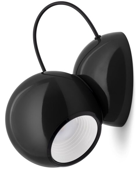 Stilnovo Aplică LED Gravitino rotativă de perete, negru, reglabil, Negru, Camera de zi / sufragerie, Metal, Design