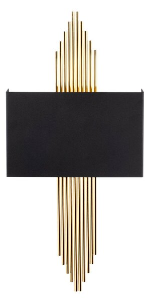 Aplica de perete Wave, Negru - Auriu, 22x10x75 cm