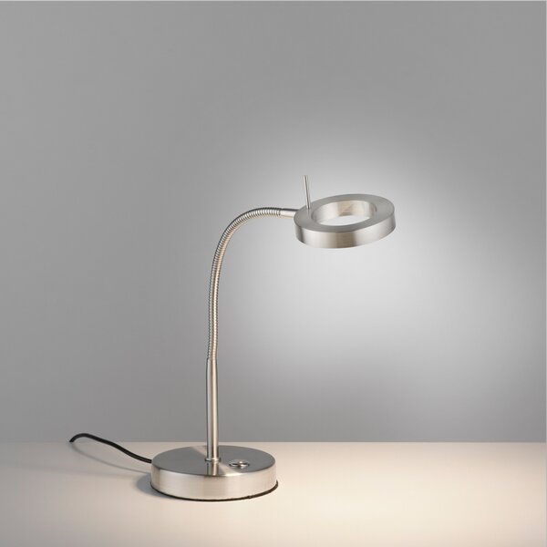 Paul Neuhaus Hensko lampă masă LED braț flexibil, dimmer tactil, reglabil, Metalic, Studiu / Birou, Metal, Modern