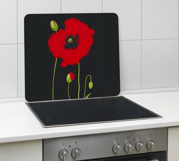 Protecție din sticlă temperată pentru peretele de lângă aragaz 50x56 cm Poppy – Maximex