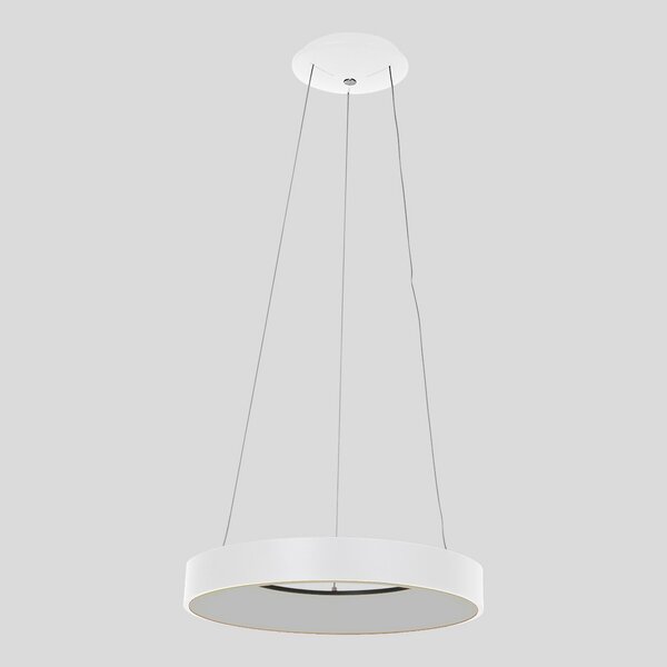 Steinhauer Ringlede lampă suspendată LED, Ø 48 cm, alb, reglabil, Alb, Camera de zi / sufragerie, Metal, Modern