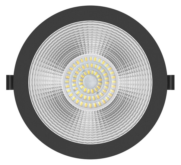 The Light Group SLC Shift spot LED încastrat Ø 22,8cm CCT, negru, reglabil, Negru, Camera de zi / sufragerie, Metal, Corpuri de iluminat încastrate rotunde