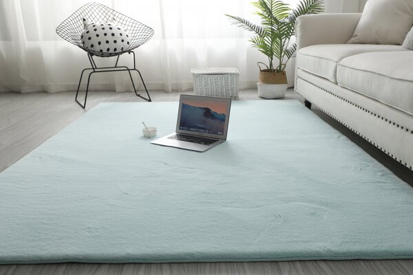 Covor Pufos, Model Blanita Lop 049, Antiderapant, Menta 80 x 150