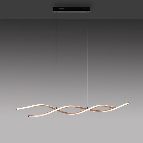 Paul Neuhaus Polina lampă suspendată LED, auriu, metal, dimabil, reglabil, Auriu / Alamă, Camera de zi / sufragerie, Aluminiu, Modern