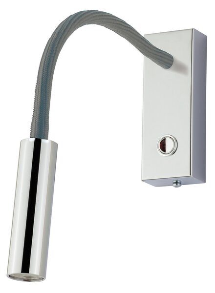 Busch Aplică de perete cu LED Rocco, crom Flexarm gri, Metalic, Camera de zi / sufragerie, Aluminiu, Modern, Soclu de perete jos