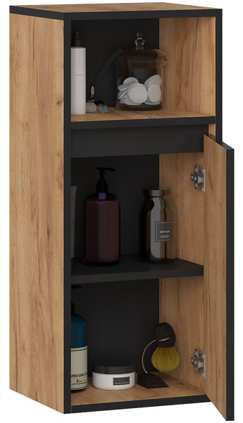 Dulap de baie Vambos W35 1P 1W (stejar artizanal + negru). Promo -21%. 1152095
